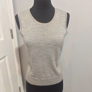 AnnTaylor Sleeveless Gray Sweater Scoop Sz S